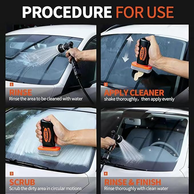 Kubot 2026 New Handheld Glass Oil-Film Remover, Glass Cleaner Cleaning Board, Automotive Oil Film Cleaning Brush for Car Windows