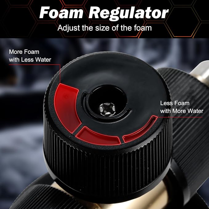 Foam Cannon for Pressure Washer, with Foam Cannon Dual Connector, Double Tip Attachment for Pressure Washer Soap Cannon, 5 Power Washer Nozzle Tips, 1/4” Quick Connect, 4000 PSI Foam Sprayer