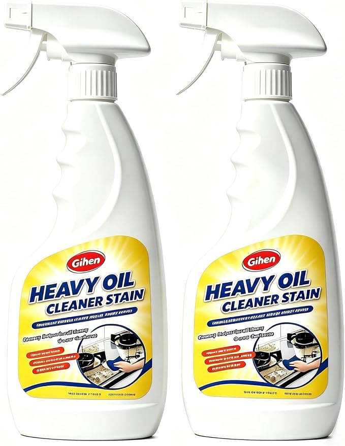 Heavy Oil Cleaner Stain - Effective Multi-Purpose Cleaner 17.6 oz, Includes Spray Bottle & Towel for Cleaning Kitchen, Oven, Stove, Range Hood, Sink