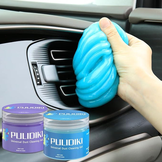 PULIDIKI Car Cleaning Gel Car Detailing Putty Car Putty Auto Cleaning Kits | Car Slime Cleaner Dust Cleaning Gel for Car Interior Cleaner Car Accessories Blue Purple (2Pack)