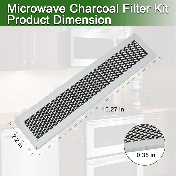 2PCS Microwave Charcoal Filters Compatible with Frigidaire FGMV17WNVFA FMV152KSA FMV152KBA FMV152KMA FMV152KQA FMV152KWA