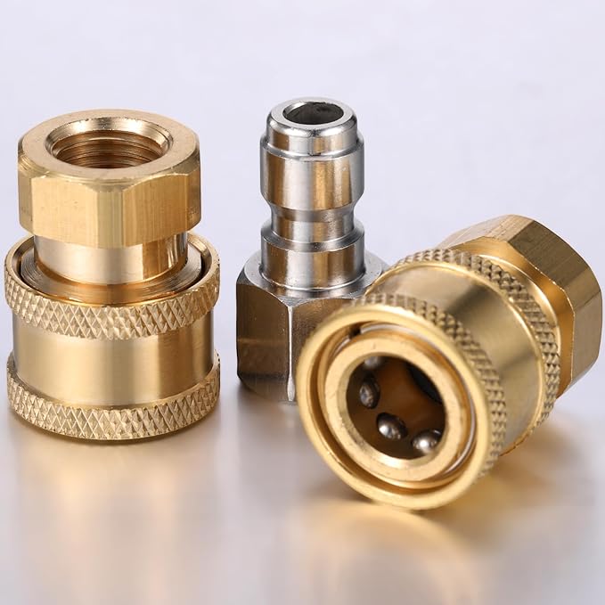 4 Sets NPT 1/4 Inch Pressure Washer Coupler Quick Connect Plug Male Female 1/4 Quick Connect Fittings Pressure Washer Adapters Accessories(Npt Internal Thread)