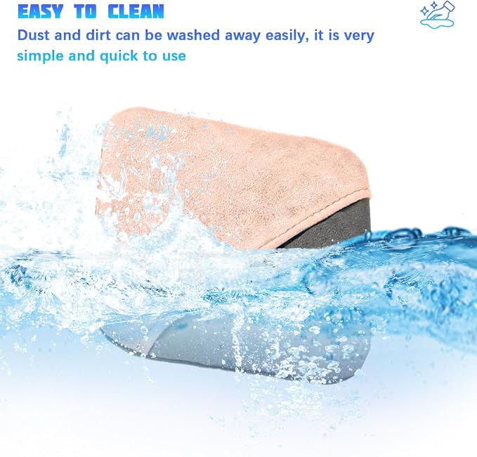 Car Screen Cleaner, Microfiber Cloth Vehicle Touchscreen Cleaning Wipes, Foldable Automotive Interior Cleaning Pad Accessory for Dashboard LCD Display, Universal for Truck SUV RV (Square/Pink)