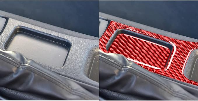 Car Decals Center Control Armrest Kit Panel Red Real Carbon Fiber Trim Stickers Compatible with Scion FR-S 2013 2014 2015 2016 / Toyota 86 2017 2018 2019 2020 Interior Accessories Type-A