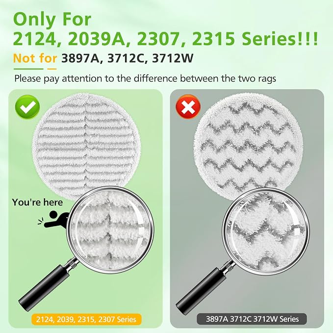 12 Pack Mop Pads Replacement Compatible with Bissell Spinwave 2124, 2039A, 2307, 23157, 23159, 20393, 20399 Hard Floor Spin Mop, 4 Soft Pads, 4 Scrubby Pads, 4 Heavy Scrub Pads