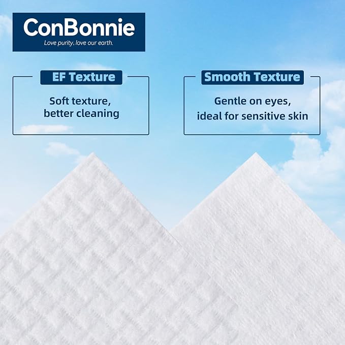 Clean Face Towels XL, Thickened Design, 10"×12" Biobased Facial Towels, Disposable Face Towelette, Makeup Remover Dry Wipes for Skin Care, Clean Skin, 100 Count (2 Pack)