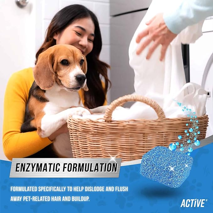 ACTIVE Washing Machine Cleaner for Pet Owners and Disposal Cleaner - Includes 24pk Pet Washer Cleaning Tablets and 24ct Garbage Disposal Cleaner Tabs