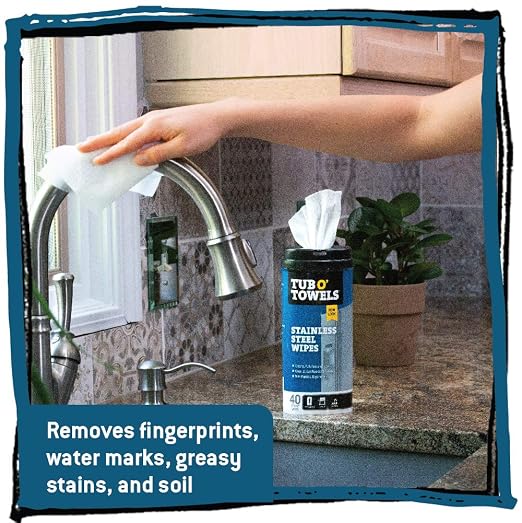 Tub O' Towels TW90 Heavy-Duty Multi-Surface Cleaning Wipes, 5-Pack – XL 10" x 12" Dual-Texture Wipes, 90 Count Per Canister (450 Total Wipes) – Helps Remove Grease, Oil, Tar, Paint & Ink