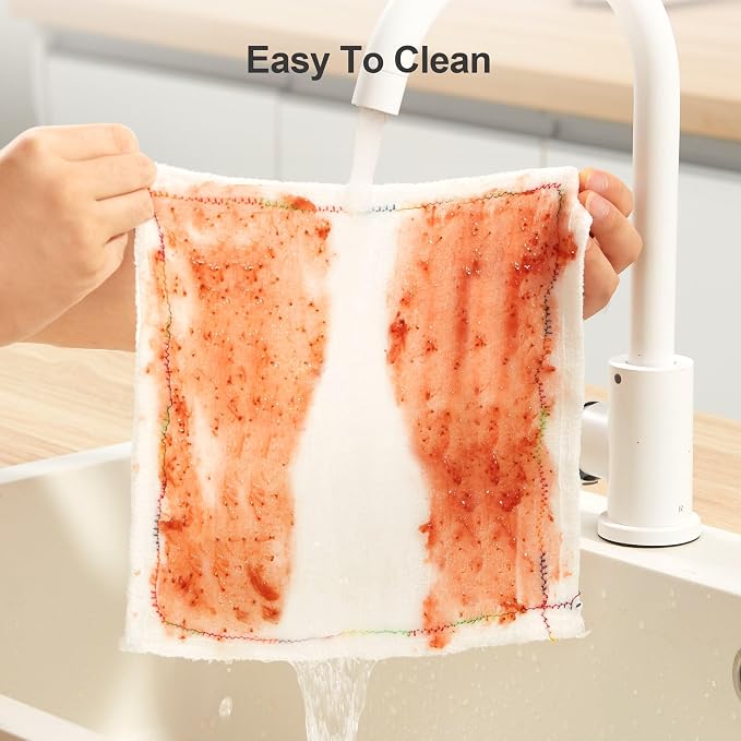 JOYMOOP Cleaning Cloths, Reusable Multi-Purpose Cleaning Rags, Highly Absorbent Kitchen Dish Towels, Quick Drying, Counters & Washing Dishes,11.8" x11.8" - 20pcs