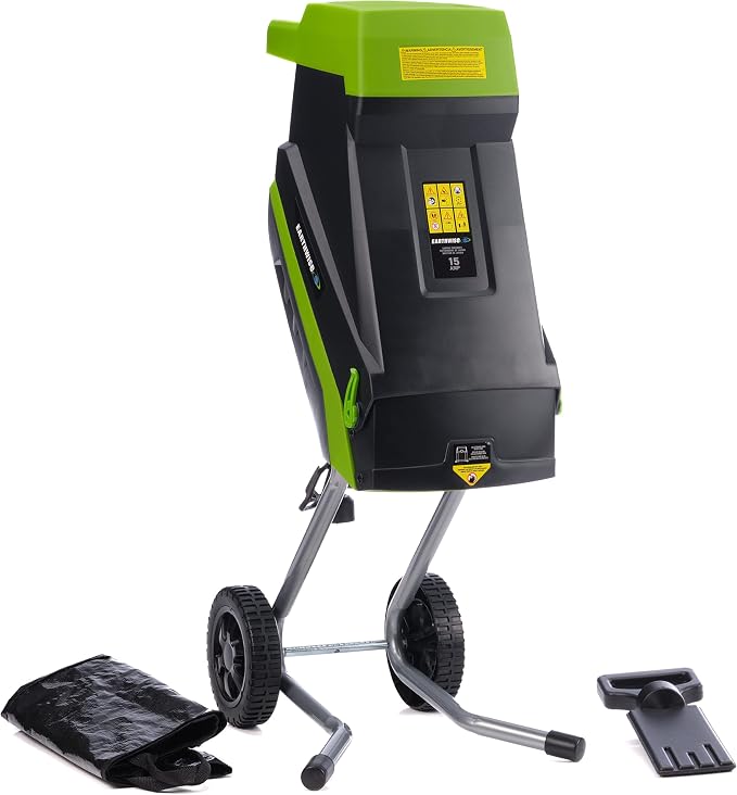 Earthwise GS015 15-Amp Electric Corded Chipper/Shredder with Collection Bag