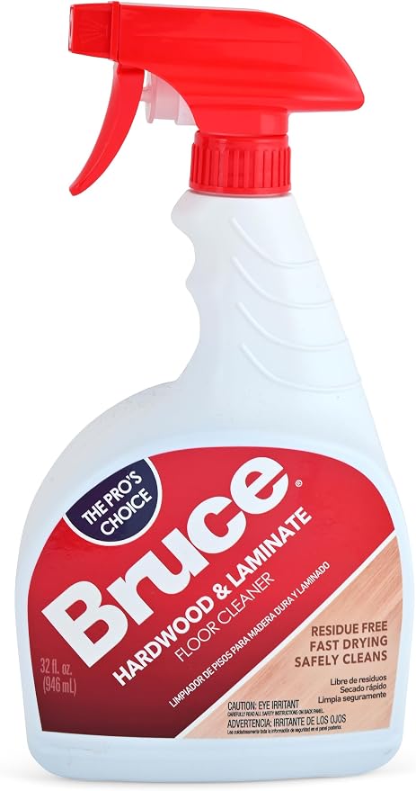 Bruce Hardwood and Laminate Floor Cleaner (2 Pack) Residue Free Floor Cleaner for Mopping, 1 32 oz Spray Bottle and 1 64 oz Refill Bottle, with Microfiber Cleaning Cloth