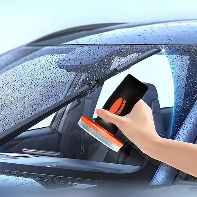 2PCS Glass Oil Film Remover, Roll-On Glass Compound with Cleaning Board, Glass Emulsion Cleaner, Car Oil Film Cleaner, Universal Oil Film Remover for Car Windshields and Windows 100ml
