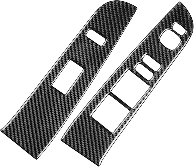 Real Carbon Fiber Trim for Toyota Camry Accessories | for 2012 2013 2014 Door Glass Lifting Control Panel Window Switch Panel Sticker Interior Thick Overlay Decal 2PCs