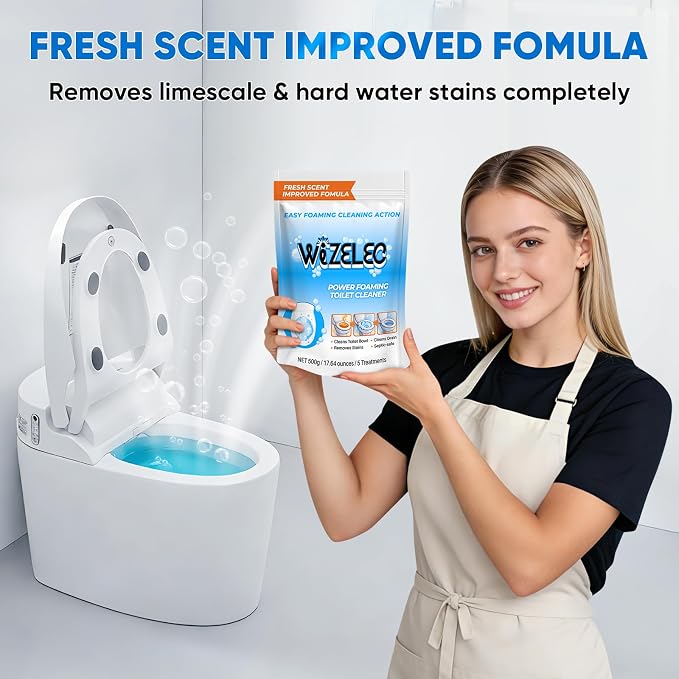 Toilet Bowl Cleaner Powder, Freshness Toilet Bowl Cleaner, Foaming Bathroom Sink Cleaner, Self Activating 5-Pack