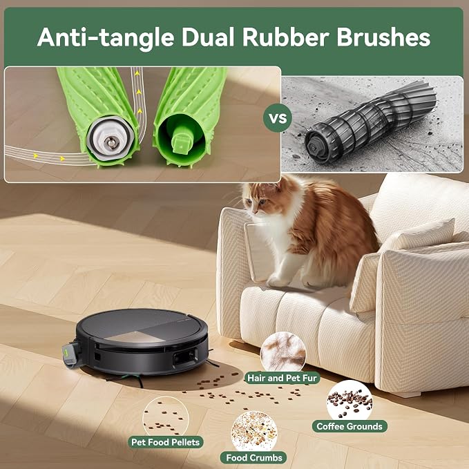 Replacement Parts for iRobot Roomba Max 705 Combo /705X Robot Vacuum & Mop | 25 Pack, 2 Roller Mops, 4 Rubber Brushes, 6 Vacuum Bags, 4 HEPA Filters, 8 Side Brushes, 1 Cleaning Brush