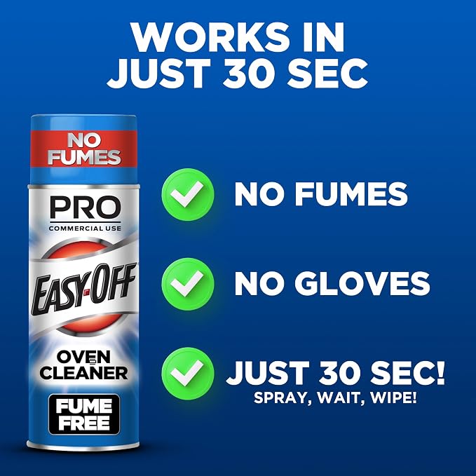 Easy-Off Fume Free PRO size Oven Cleaner Foam, Removes Grease & Burned-On Food, For Ovens, Air Fryers & More 24oz