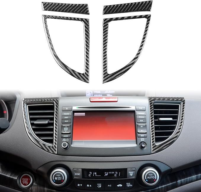 Real Carbon Fiber Trim for Honda CRV Accessories | for CR-V 2012 2013 2014 2015 2016 Central Console Air Outlet Vent Cover Sticker Interior Thick Overlay Decal