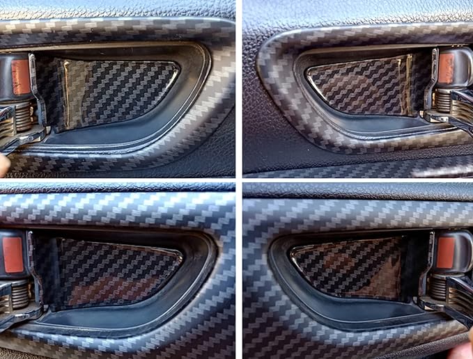 HIGH FLYING for Subaru WRX STI 2015-2021, Forester 2014-2018, XV Crosstrek 2013-2017, Outback/Legacy 2010-2019 Car Accessories Side Door Handle Bowl Cover Trim ABS Carbon Fiber Grain 4pcs