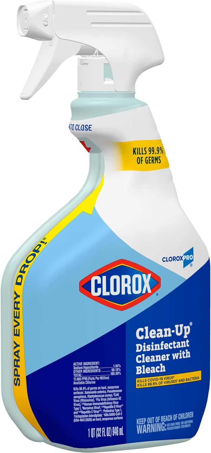 CloroxPro Clorox Clean-Up Disinfectant Cleaner with Bleach Spray, 32 Ounces (35417)