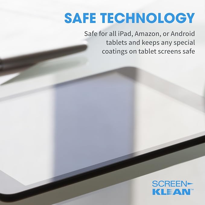 CarbonKlean ScreenKlean Tablet Screen Cleaner - Compatible with iPad, Android & Amazon - with Carbon Microfiber Tech-Injected Blue-1 Count (Pack of 1)