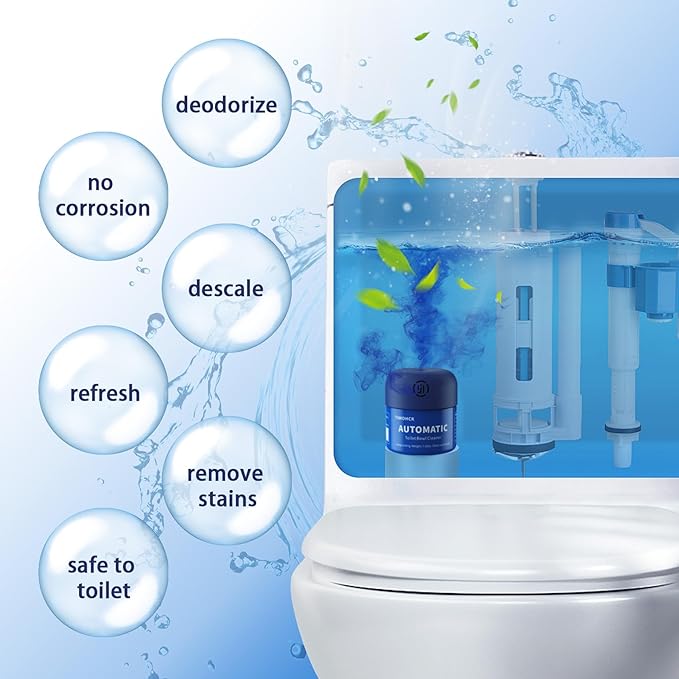 Toilet Bowl Cleaner, Automatic Long Lasting Continuous Toilet Bowl Cleaners, Bathroom Cleaner Prevent Stain Build Up Deep Clean,3 Bottles Septic Safe Toilet Bowl Tablets in Bottle Eucalyptus Scent