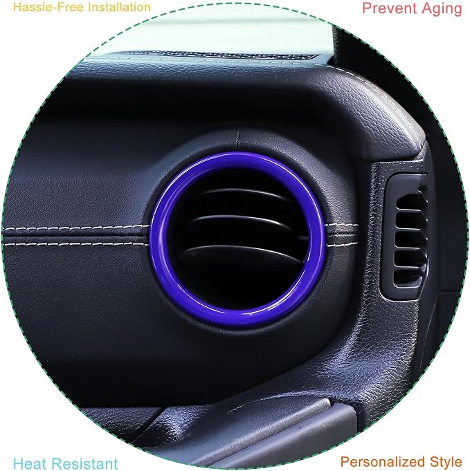 JeCar Interior Trim Kit Dashboard Air Conditioner Vent Ring Interior Accessories Compatible with Jeep Wrangler 2018-2023 JL & 2020-2023 Gladiator JT, Purple