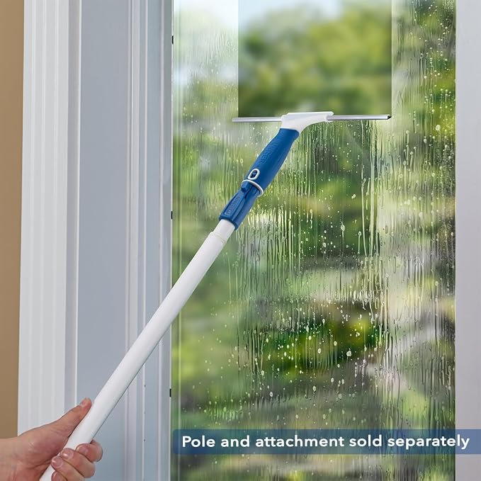 Unger 12” Glass & Surface Squeegee – Multipurpose Rubber Blade Squeegee for Shower Glass, Window Cleaning, Professional Grade Cleaning Tool for the Home