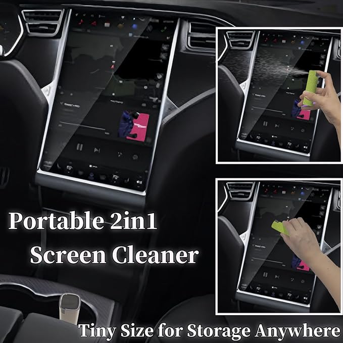 Electronic Touch Screen Cleaner Spray and Wiper, Car Laptop Phone Computer TV Screen Cleaning Accessories for MacBook Display iPad iPhone, Fingerprint Eraser for Screens of Mac - Yellow Green Blue