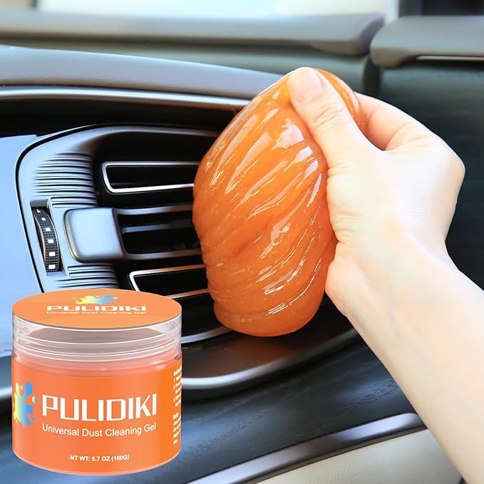 PULIDIKI Car Cleaning Gel Putty Car Cleaning Kit Car Interior Cleaner Slime | Car Cleaning Supplies Auto Detailing Tools Car Accessories Car Gifts for Women Men Keyboard Cleaner Orange