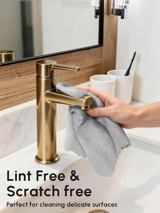 Microfiber Cleaning Cloths Roll, 75 Pack Tear Away Microfiber Towels Roll, 12" x 12" Lint Free Rags, Reusable Cleaning Cloths, Washable, Scratch Free,Ultra Absorbent Dish Rags(Grey)