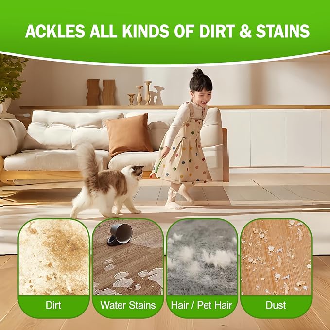 6 Pack Reusable Mop Pads Compatible with Swiffer Sweeper, Dry Sweeping Cloths & Wet Mopping Cloths - Microfiber Mop Pads for Hardwood Floors, Floor Cleaning, Wood Floors (Green)