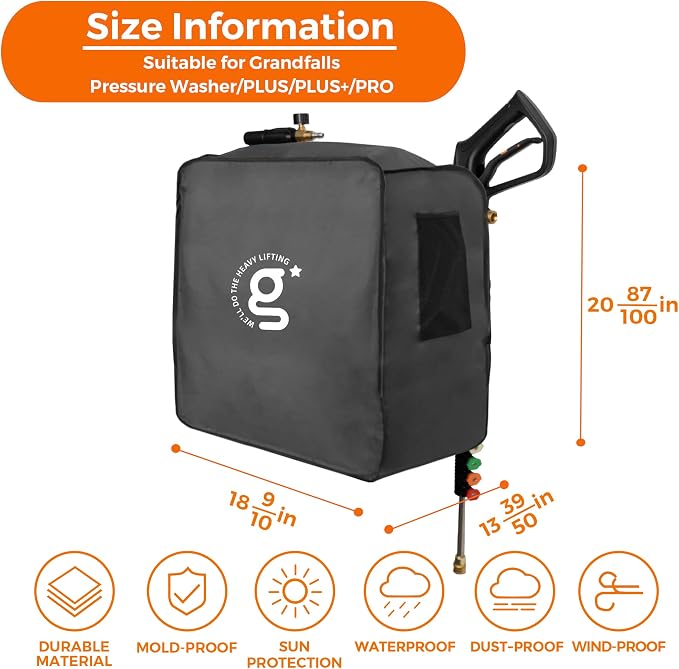 Giraffe Tools Pressure Washer Cover for Model Essential/Plus/Pro | UV Resistant, Waterproof and Anti-Fading Cover for Giraffe Tools Grandfalls Pressure Washer