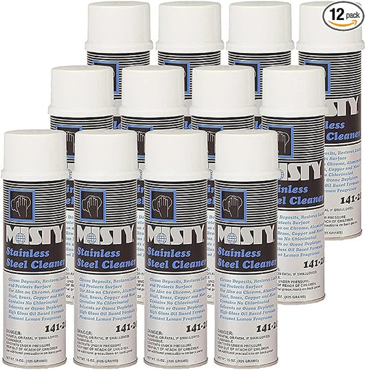 MISTY Heavy-Duty Stainless Steel Cleaner 15 oz Aero 1001541 (Case of 12) Pro Trusted Clean