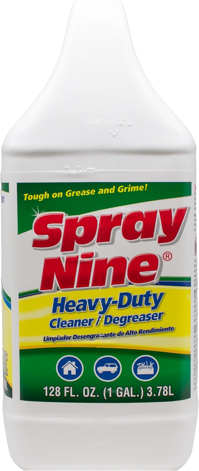 Spray Nine 26801 Heavy Duty Cleaner, Degreaser & Disinfectant for Home, Yard Equipment, Automotive & More - Refill for Spray Bottle 1 Gallon (Pack of 1)
