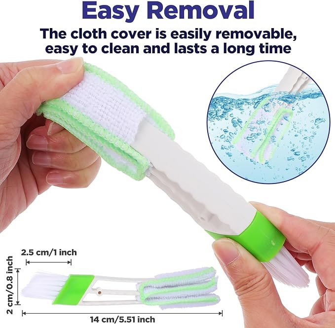 4 Pcs Blind Cleaner Tool 7 Finger Microfiber Window Blind Duster for Cleaning Washable Mini Blinds Cleaner Duster Tool for Cleaning Blinds, Ventilation Vents, Fans and Air Conditioner