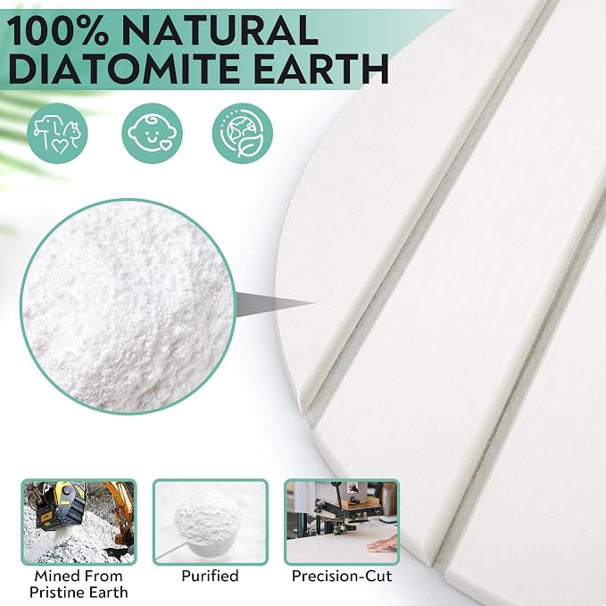 Stone Drying Mat for Kitchen Counter, Quick Diatomaceous Earth Mats for Dishes, Super Absorbent Fast Drying Collapsible Countertop Stone Mat , for Dishes Bottles Cups Bathroom ,24"(L)×16 (W)
