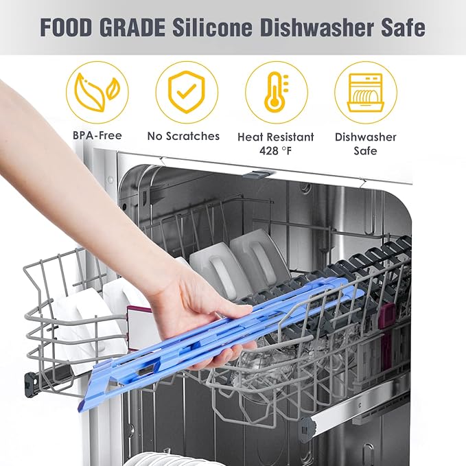 Tomorotec Compact Silicone-Coated Triangle Dish Drying Rack for Sink Corner - Foldable Stainless Steel Over-The-Sink Organizer and Storage Shelf (Blue)