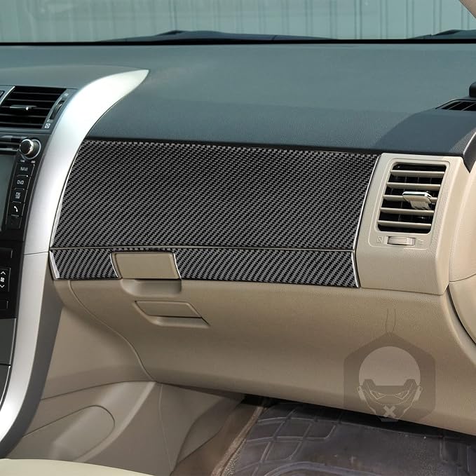 Co-Pilot Dash Trim for Toyota Corolla 2009-2013 Accessories Black | Soft Carbon Fiber | Upgrades for Car | Only for Left-Hand Drive | Anti-Scratch | Sporty Style