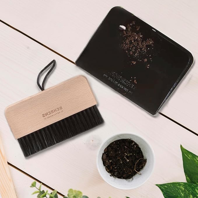 Behrens Black Galvanized Dustpan & Brush Set