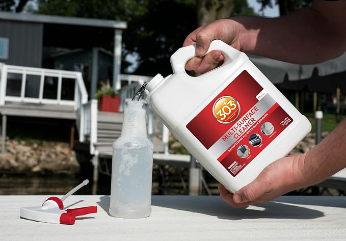 303 Products Multi-Surface Cleaner - Safely Cleans All Water Safe Surfaces, Including All Types of Fabric and Vinyl, Rinses Residue Free, Manufacturer Recommended, 1 Gallon (30570) | Removes dirt and stains from water-safe surfaces with a residue-free ...
