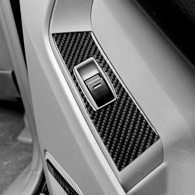 Rear Window Lift Trim Decals Fit for Toyota 4Runner(N210) 2003-2009 | for SR5/Sport Edition/Limited | Real Carbon Fiber | Rear Door Window Switch Control Cover | Self-adhesive