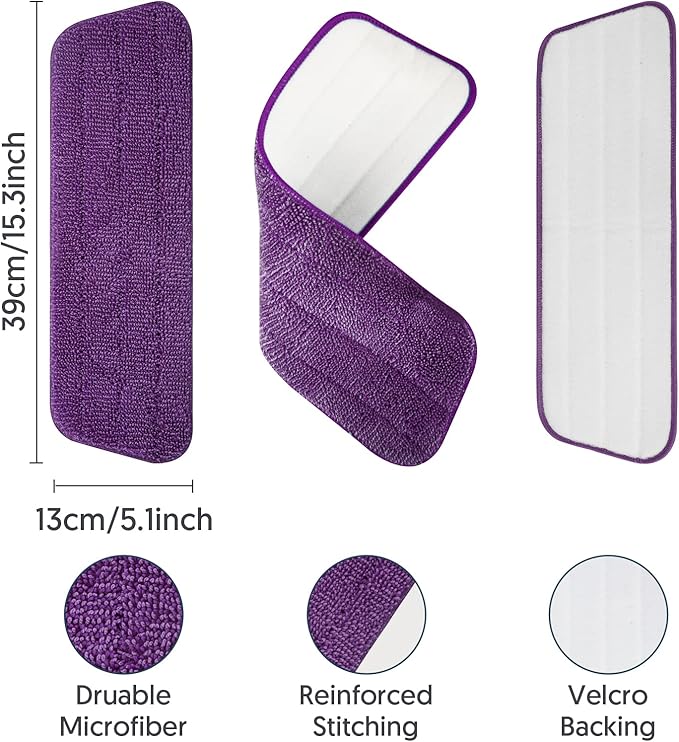 7 Pack Washable Microfiber Mop Pads for Swiffer PowerMop: Wet Mop Refills | Power Mop Refills Multi-purpose, Floor Mop Dust Mop Pads Reusable Replacement, for 13''-15'' Spray Mops Multi-surface Floors