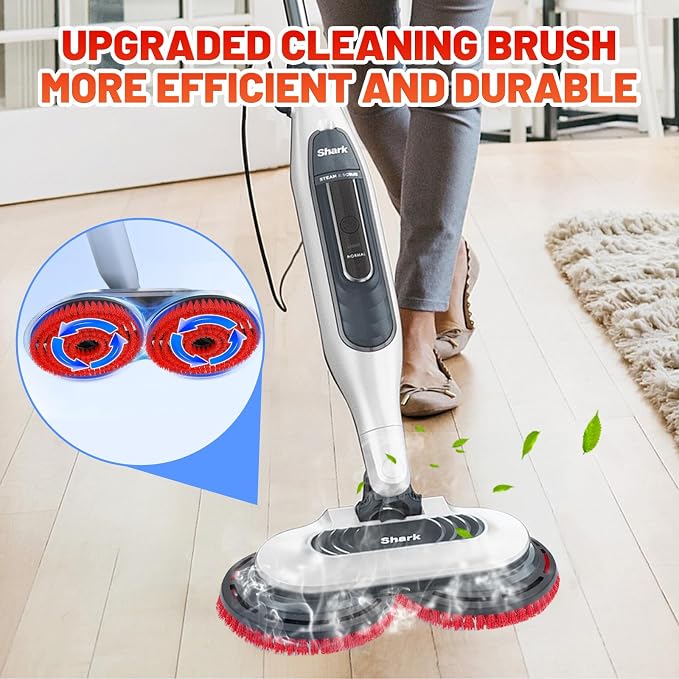 2 Pack Upgraded Replacement Pads for Shark Steam Mop - Advanced Scrubbing Brush Heads with Microfiber Surface | Deep Cleans Grout & Removes Stubborn Stains | Fits S7000/S8201/S8001/S7201 Models