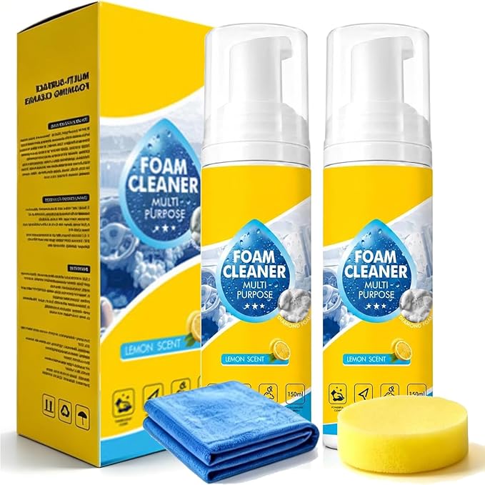 4-in-1 Multi-Enzyme Foam Cleaner, Multi-Purpose Foaming Cleaner, Suitable For Deep Cleaning Of Car Interiors, Kitchens, Bathrooms And Sofas, Effectively Removing Grease And Stains(1PCS)
