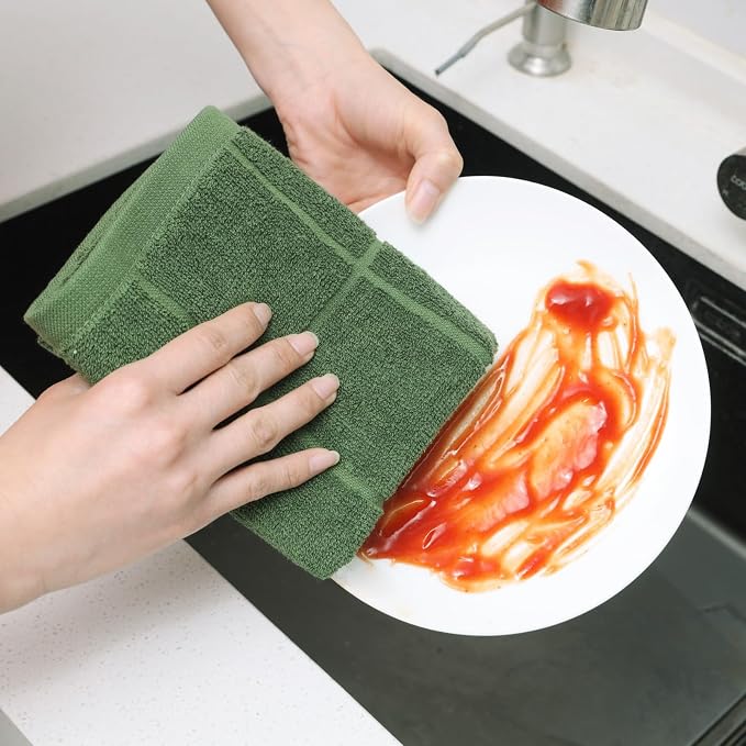 Glynniss Kitchen Towels Pack of 6, Dish Towels for Kitchen Drying Dishes, Cotton Kitchen Hand Towels (Beige, 15x25 inches - 6pcs)