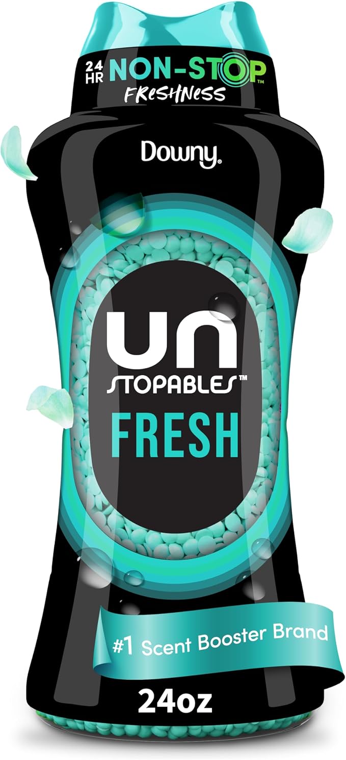 Downy Unstopables in Wash Scent Booster Beads, Fresh Scent, 24 oz, White, Laundry Beads for Odor Protection, Scent Booster Beads, Laundry Scent Boosters