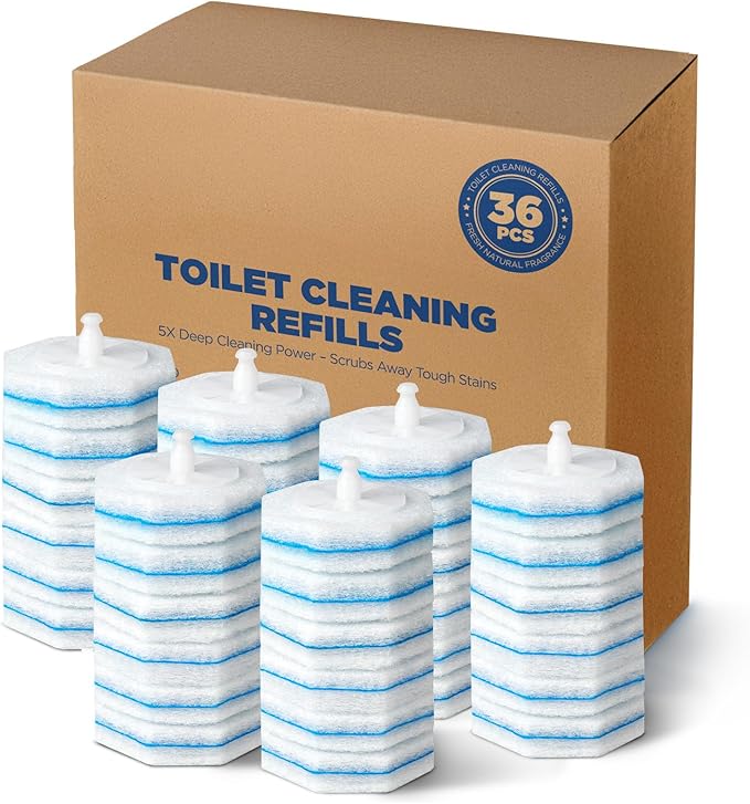 36 Count Toilet Wand Refills For Clorox Toilet Wand, 5X Cleaning Power Toilets Bowl Cleaners With Exclusive Formula, High-Density Disposable Toilets Brush Scrubber - No Falling Apart, Fresh Fragrance
