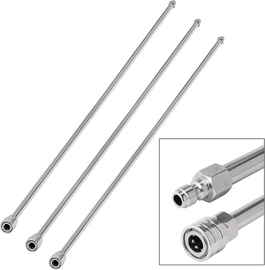 Pressure Washer Wand Extension, 180 Inch, Stainless Steel | Replacement Lance with 1/4" Quick Connect Fitting, 4000 PSI, 3 Wands – 60" Each