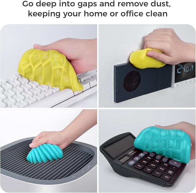 ColorCoral Keyboard Cleaning Gel Dust Cleaner Slime Car Clean Putty 2Pack | Car Cleaning Kit Dust Remover Universal Car Interior Keyboard Cleaning Kit Supplies Auto Detailing Tools Accessorie Men Women