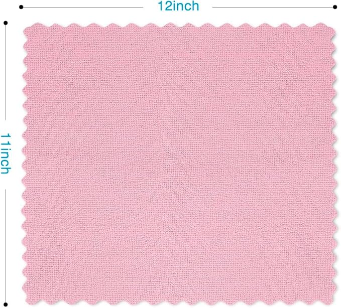 Orighty Microfiber Cleaning Cloth - 24 Pack, Pink Cleaning Rags 12x11 inch | Microfiber Towels for Cars, Highly Absorbent Household Cleaning Supplies, Reusable Lint Free Cloths for House, Kitchen